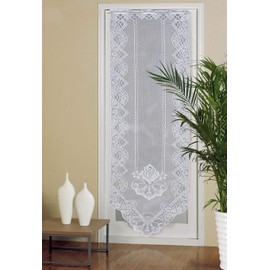Comforight Net Door Curtain Panel Lace Door Curtains French Vintage Drapes Blind Embroidered Sheer Curtain for Glass Door Patio Front Door White 24 X 72inches