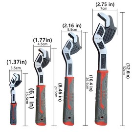 Multifunctional Self-locking Pipe Wrench, 1 Count Universal Wrench Tool for Car Bicycle Plumbing Repairs, Maintenance Tool for Valves Pipes Installation - Color: Reddish silver, Specification: 8 inch