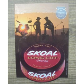 COPENHAGEN/SKOAL 1994 SKOAL LONG CUT CHERRY DOUBLE SIDED ENTRY DOOR DECAL NEW