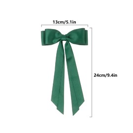 3 Pack Hair Bows Clips Bowknot Tassel Bow Hair Clips with Long Tail, Black Hair Bows for Women Girls(Black, Red, Green)