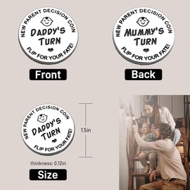 Vichona New Baby Gift,Double-Sided Decision Coin as New Parents Gifts for Couples,Lovely Baby Shower Gifts as New Mommy Essentails,Funny Gifts for Fathers Day,Silver