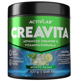 Activlab CREAVITA - Jar 300g - 30 Servings - Mohito Flavor - creatine - Taurine - B Vitamins - Increasing Strength - Powder - 3X lab Tested, by Unipro