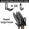3-H Wall Hooks Garage Pack of 6 Tool Hooks All-in-One
