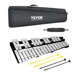 VEVOR 30 Note Bell Kit Mallets, Drum Sticks and Carrying Bag, Professional Glockenspiel Xylophone Percussion Instrument Set for Students & Adults (KS-30)
