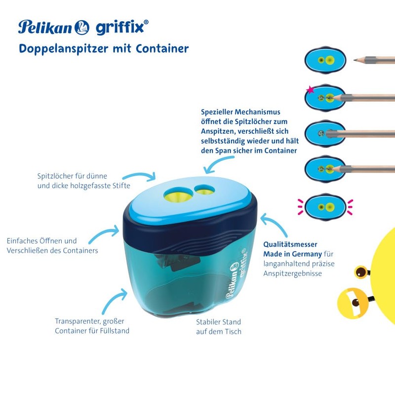 Pelikan Griffix Double Can Pencil Sharpener Blue