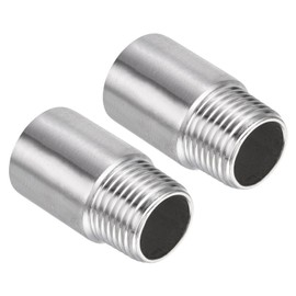 PATIKIL 304 Stainless Steel Shower Head Extension Arm, 2 Pack G1/2 Male to Female Thread 40mm Length Pipe Fitting Shower Head Extender