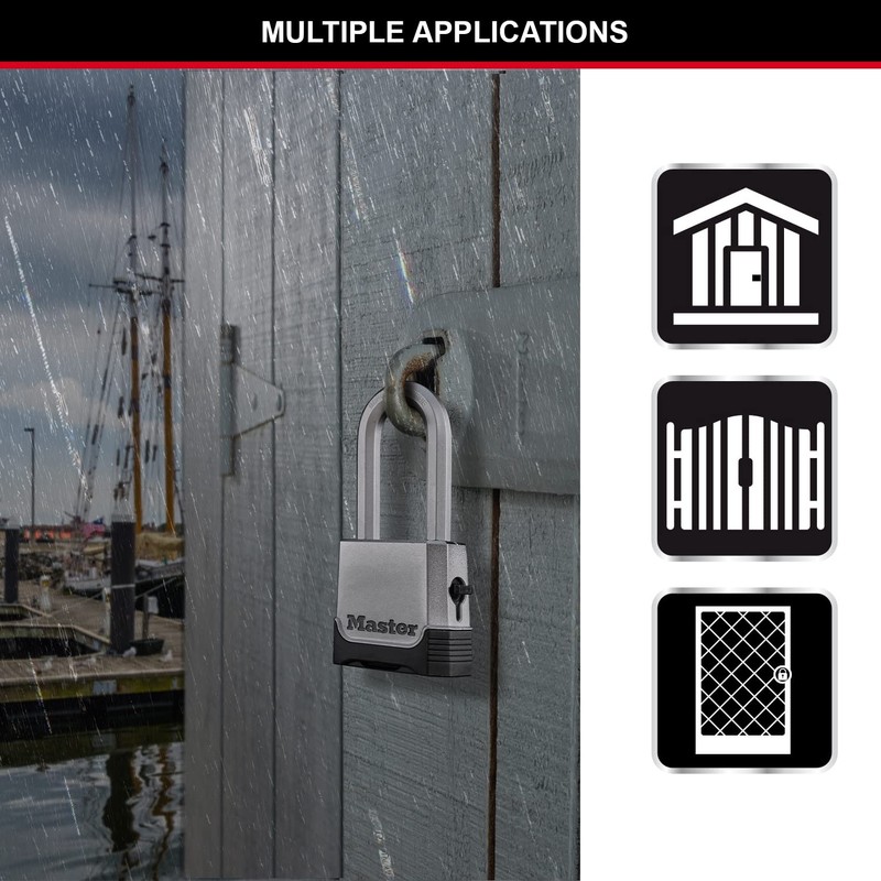MASTER LOCK Heavy Duty Padlock, Security Level 9/10, Outdoor, Keyed