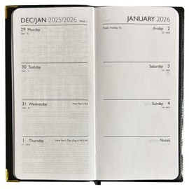 2026 Diary Slim Size Week to View Diaries Full Year Journal Calendar Planner (Calf)