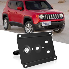 Tow Hook Adapater Do Drill Front License Plate Mounting Bracket Holder Compatible withJeep 2015-up Renegade Latitude Sport Limited (Except Trailhawk)