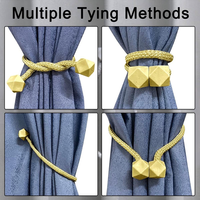 Yatinkim 2 Pack Curtain Ties Magnetic Tiebacks Drapes Holders Window