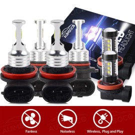 AUIMSOCO For Toyota Avalon 2008-2012 Hi/Lo Beam Fog Light LED Headlight Bulbs Combo Kit