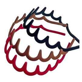 Thin Velvet Headbands with Teeth for Women, Non-slip Velvet Headbands for Women, Lightweight Velvet Headbands for Autumn Winter, Zig Zag Velvet Headbands for Women, 3 Pack 3 Colors