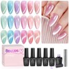 Beetles Cat Eye Gel Nail Polish Set, 6 Summer Colors