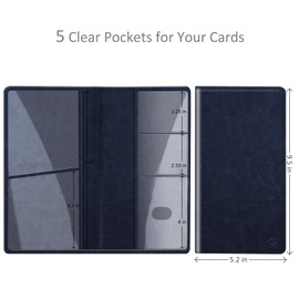 FINPAC Car Registration and Insurance Card Holder, Vehicle Glove Box Card Organizer Wallet, Automobile Accessories for Documents, License, Navy