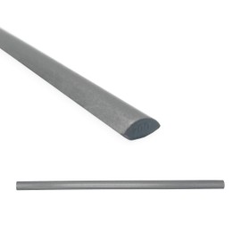 Questech Quarter Round Tile Liner, 1/2 x 12 inch Jolly Tile Edge Trim, Brushed Nickel Matte Metal Finish, 6 Pack