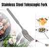 Telescopic Fork,Extendable Fork,Extending Fork,64cm Long Stainless Steel Retractable Fork Extendable