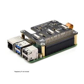 PCIe to 2-CH PCIe HAT Adapter for Raspberry Pi 5 | Dual FFC Connectors | Stackable PCIe Gen2 HAT | Expand Pi 5 PCIe Interface | 16-PIN Cable Support