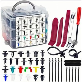 925PCS Bumper Retainer Clips Car Plastic Rivets Fasteners Push Retainer Kit 26 Types Auto Push Pin Rivets Set- Door Trim Panel Fender Clips