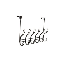FantasHome Over The Door Hook Rack, Twisted Design with 12 Hooks (Black)