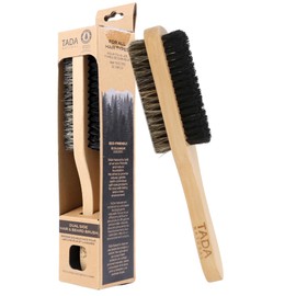 TADA BEAUTY 2 in 1 Boar Bristle Beard Brush for Men Beard Comb Beard Brush Double Sided Nylon Bristle Mustache Brush Set