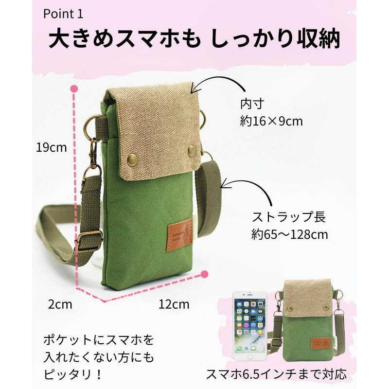 Renlock Canvas Wallet Bag, Shoulder Bag, Smartphone Pouch, Smartphone Shoulder