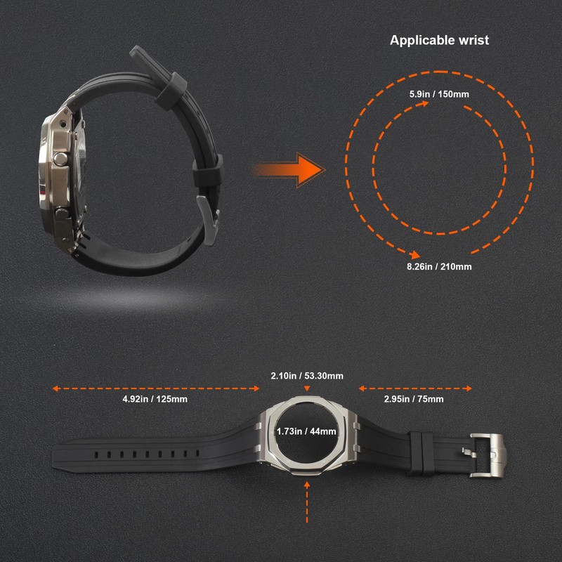 Hontao Stainless Steel Case & Strap Kit for GA-2100 GA-B2100
