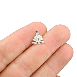BULK 50 Camp Fire Charms Antique Silver Tone - SC7351