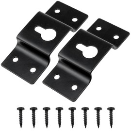 Dookoe Wall Hanging Iron Hooks Hanging Panels Connectors and Mounting Screws Surround Stereo Speakers (Black) -2PCS