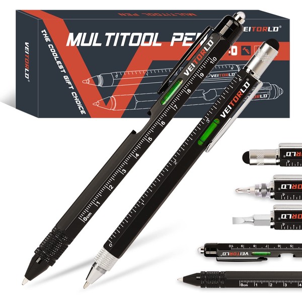 VEITORLD Gifts for Men Dad Husband from Daughter Wife Christmas, 10 in 1 Multi-Tool 2pcs Pen Set, Stocking Stuffers for Men, Unique Birthday Gift Ideas, Anniversary Cool Gadgets for Him Boyfriend