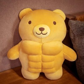 Arkdorz Muscle Teddy Bear Plush Toy,Kawaii Muscle Bear Stuffed Animal Soft Stuffed Bear for Kids Boys Girls