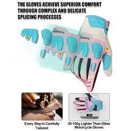 RIGWARL Comfortable Motorcycle Gloves for Women, EUDE Anti-Fall Protection Mountain Bike Gloves, Ultra-Thin and Breathable Bike Gloves with Touchscreen Fingers