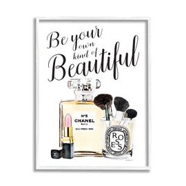 Stupell Industries Fashion Designer Makeup Inspiring Word Watercolor, Design by Amanda Greenwood White Framed Wall Art, 11 x 14, Multi-Color