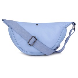 Tortoise Half Moon Sling - 100% Genuine Leather | Everyday Travel Sling Bag for Womens/Girls | Light Blue