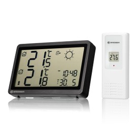 Bresser Meteo Temp HZ Wireless Weather Station Black with Precise Indoor and Outdoor Temperature Measurement and Weather Forecast