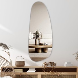 MICLEANCRO Irregular Wall Mirror, 19.6 * 47 Inch Asymmetrical Mirror Decor for Living Room Bedroom Bathroom Entryway