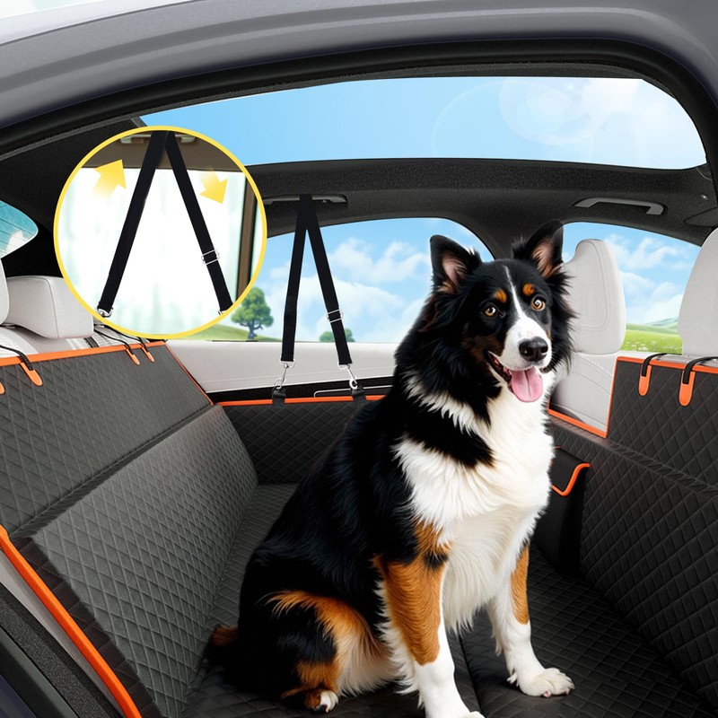 HUOHUOCN 2Pcs Straps of Dog Car Seat Cover with Metal