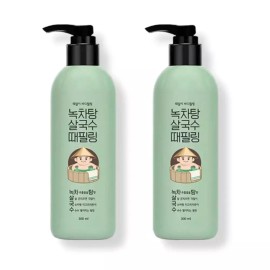 Lacvert 라끄베르 녹차탕 살국수 때밀이 바디필링, 300ml, 2개 Lakbew Green Tea Body Peeling Scrub, 300ml, 2 Pieces