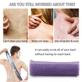 6 Pcs African Bath Sponge Long Exfoliating Net Nylon Body Back Scrubber (7.87x25.6inch)