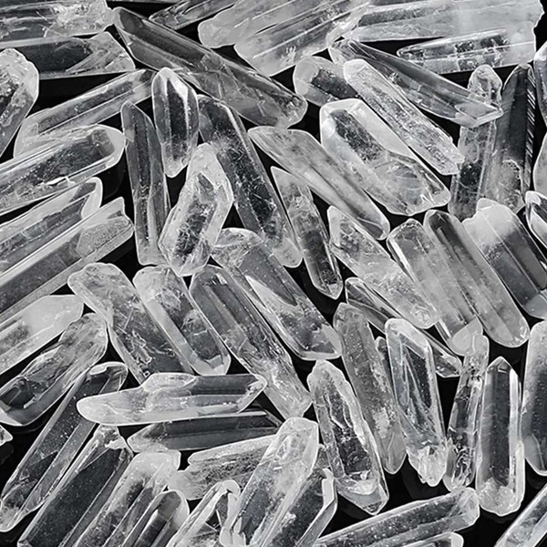 Clear Quartz Crystal Points 0.45lb Polished Bulk Stones Reiki Balancing Crystal for Ritual Prayer Meditation Yoga Therapy Gemstones 0.39-1.18inch