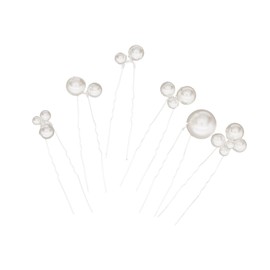 Baluue 6pcs Irregular Pearl Hairpins for Women Elegant U-shaped Bridal Hair Clips Lightweight Hair Accessories for Weddings Parties and Special Occasions