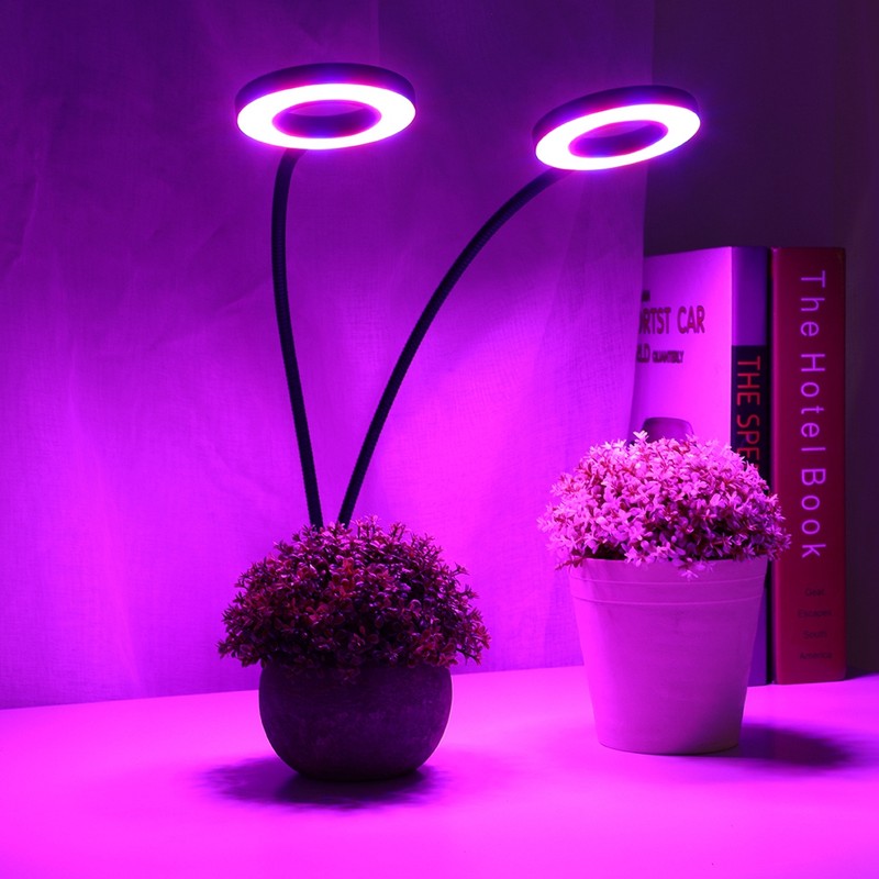 18w 2 Head Timing USB LED Grow Light with Clip