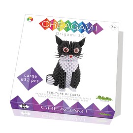 Creagami 3178733 Origami 3D Paper Sculpture Cat, Craft Set for Adults and Children from 7 Years, 632 Pieces
