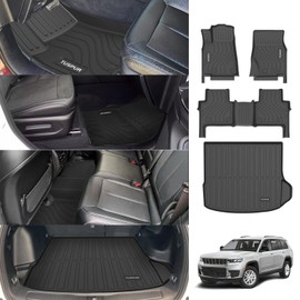 for Jeep Grand Cherokee Floor Mats 2022-2025 | fit for 5-Seat Models,Include WK74,4XE | All Weather | TPE Floor Rubber Liners Cargo Liner | Non-Slip | Not fit for L,WK,WL75 or 4XE Electric car