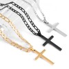 OUMI Cross Necklace for Men Women- Stainless Steel Pendant with