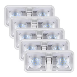 KONPWAY 12 Volt LED RV Lights with ON/Off Switch - Daylight 6500K 8W 600LM, Interior Lighting for RV Van Trailer Camper Boat - Pack of 5
