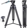 Video Tripod with 360 Panoramic Fluid Drag Pan Head Heavy