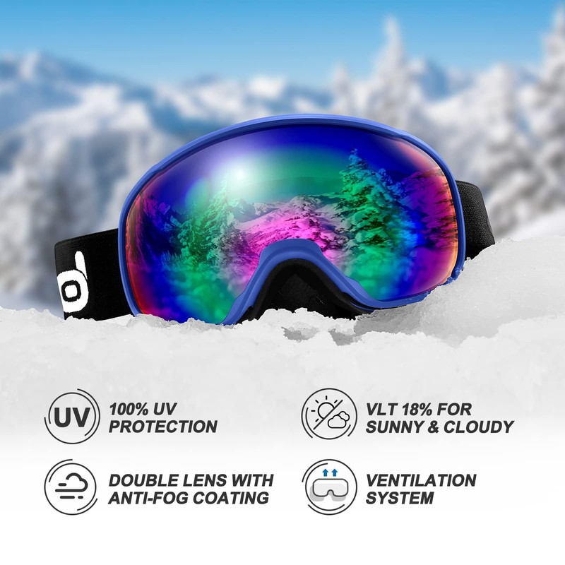 Odoland Ski Helmet and Goggles Set for Adults & Youth,