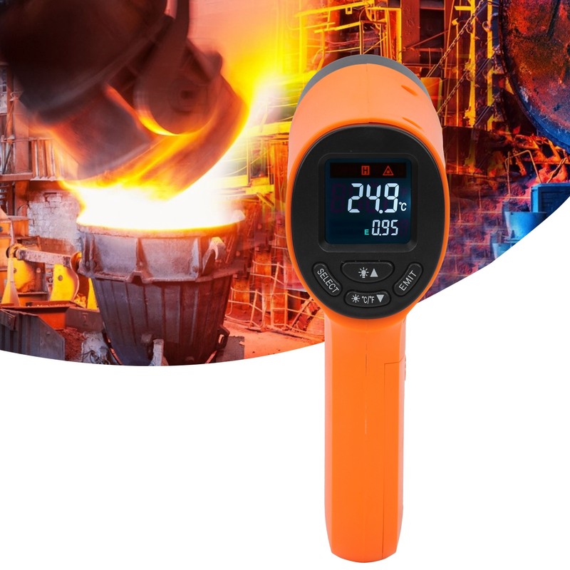 Temperature Measuring Gun NonContact Infrared Portable Handheld Thermometer HW550(Orange )