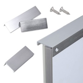 Hidden Cabinet Handles, Pack of 6 Cabinet Handles, Brushed Aluminium, Silver, Invisible Kitchen Handles, Door Handles, Drawer Handles, Handles for Wardrobe, Bedroom