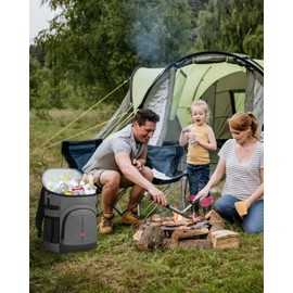 Pritent Cooler Backpack for Men Women Insulated Waterproof Backpack Cooler Leak Proof Cooler Bag Lightweight Lunch Backpack for Camping Beach Travel Picnic(Gray‌,30 Cans)